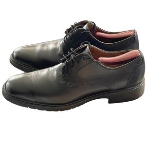 Johnston Murphy Mens Size9 Shoes Black Leather Plain Toe Oxford Dress Casual